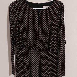 Loft petite long sleeved print dress